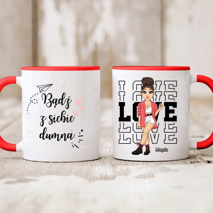 Kubek personalizowany dla kobiety I LOVE | z personalizacją postaci #8