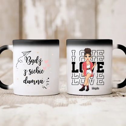 Kubek personalizowany dla kobiety I LOVE | z personalizacją postaci #8