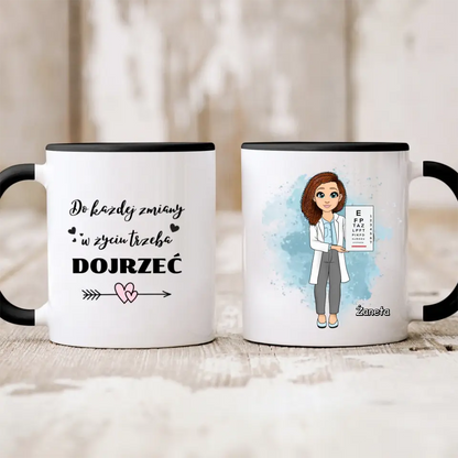 Kubek personalizowany dla lekarki | motyw okulistyki  #34