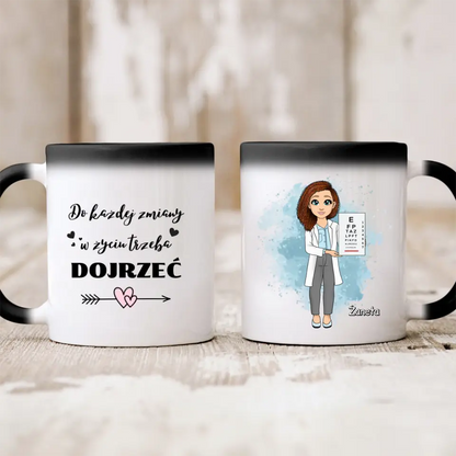 Kubek personalizowany dla lekarki | motyw okulistyki  #34