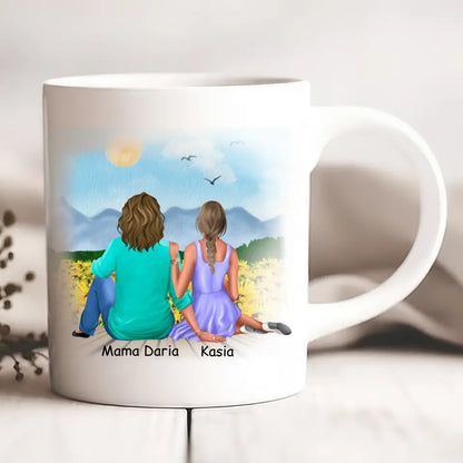 Kubek personalizowany dla mamy i córki | motyw ze słonecznikami #P11