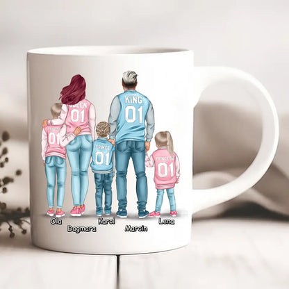 Kubek personalizowany dla rodziców z dziećmi KING QUEEN PRINCE PRINCESS | z personalizacją imion #22