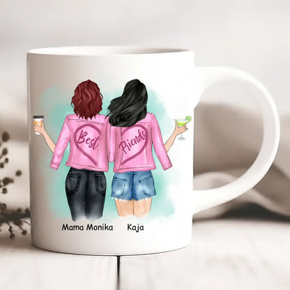 Kubek personalizowany dla mamy i córki BEST FRIENDS | rodzinny motyw #4