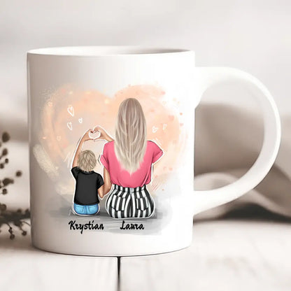 Kubek personalizowany dla mamy i syna | rodzinny motyw #10