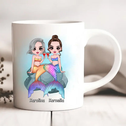 Kubek personalizowany dla przyjaciółek | motyw z syrenami #P31