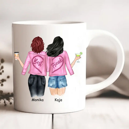 Kubek personalizowany dla przyjaciółek BEST FRIENDS | z personalizacją imion i postaci #P4