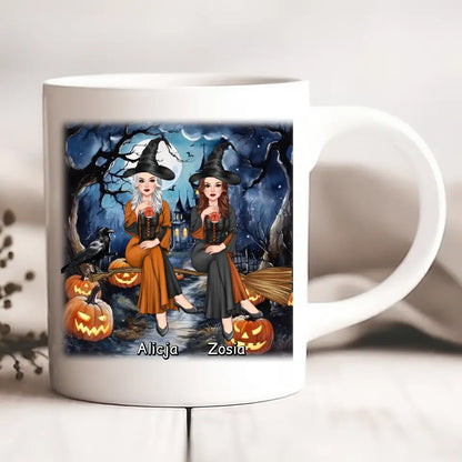 Halloweenowy kubek personalizowany dla przyjaciółek | motyw z wiedźmami i drinkami #4