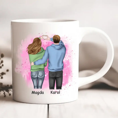 Kubek personalizowany dla par KOCHAM CIĘ NAJBARDZIEJ | z personalizacją imion #83