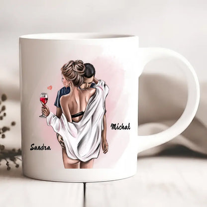 Kubek personalizowany dla par | romantyczny motyw z winem #50
