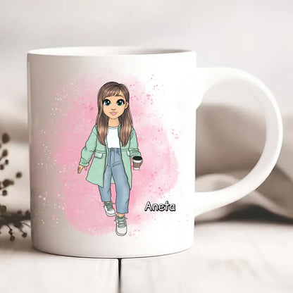 Kubek personalizowany dla kobiety | motyw dla kawosza #33