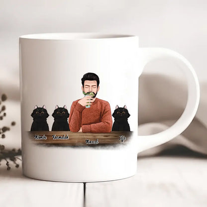 Kubek personalizowany dla właściciela kota KISS IT | z personalizacją imion #2