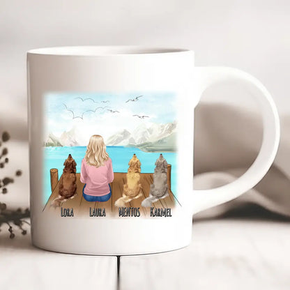 Kubek personalizowany dla właścicielki psów | motyw z jeziorem #P42