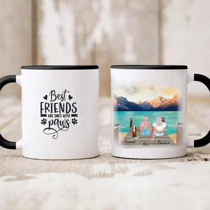 Kubek personalizowany dla przyjaciół z psami | motyw z górami #13