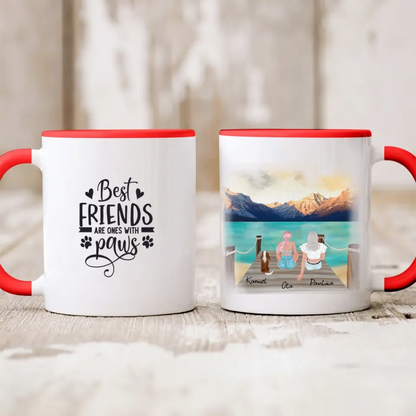 Kubek personalizowany dla przyjaciół z psami | motyw z górami #13