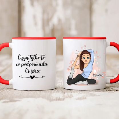 Kubek personalizowany dla kobiety | motyw dla fanki jogi z personalizacją imienia #11