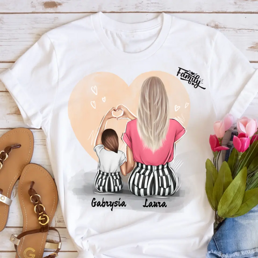 Koszulka dla mamy i córki - Personalizowana (rodzinna) #P15 - Prezent na dzień mamy