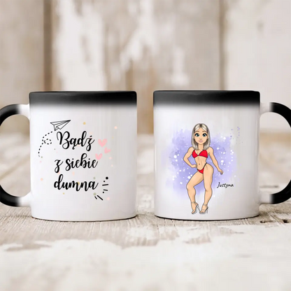 Kubek personalizowany dla kobiety dla kulturystki | sportowy motyw #41