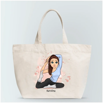 Torba personalizowana dla kobiety | sportowy motyw z jogą #15
