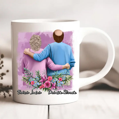 Kubek personalizowany dla babci i dziadka | motyw  z kwiatami #3
