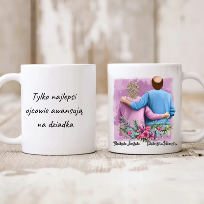 Kubek personalizowany dla babci i dziadka | motyw  z kwiatami #3