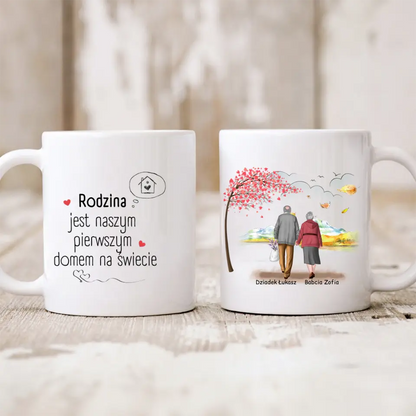 Kubek personalizowany dla babci i dziadka | motyw z jesiennym krajobrazem #221