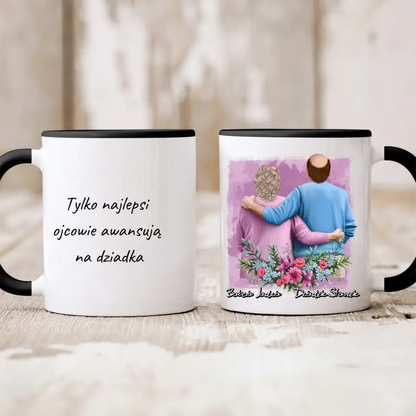 Kubek personalizowany dla babci i dziadka | motyw  z kwiatami #3