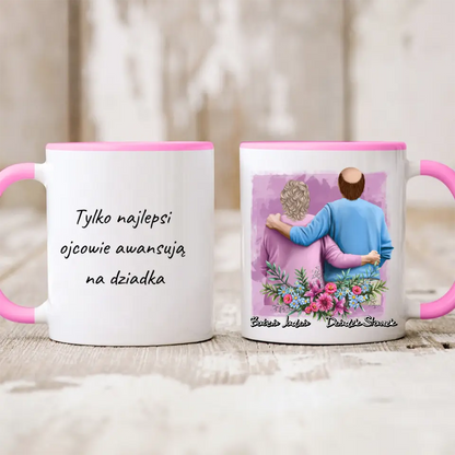 Kubek personalizowany dla babci i dziadka | motyw  z kwiatami #3
