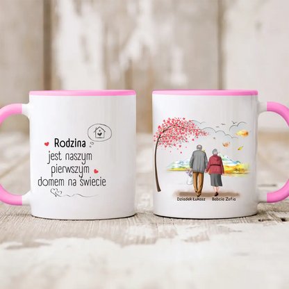 Kubek personalizowany dla babci i dziadka | motyw z jesiennym krajobrazem #221