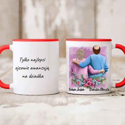 Kubek personalizowany dla babci i dziadka | motyw  z kwiatami #3