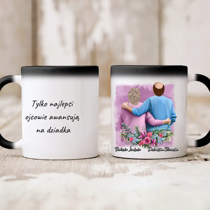 Kubek personalizowany dla babci i dziadka | motyw  z kwiatami #3