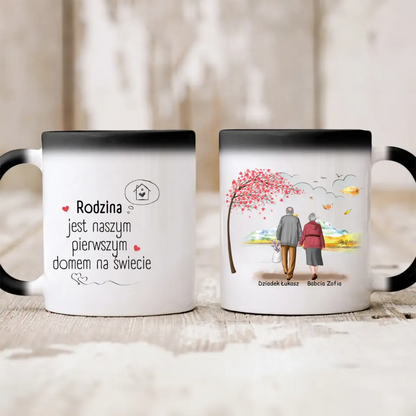 Kubek personalizowany dla babci i dziadka | motyw z jesiennym krajobrazem #221