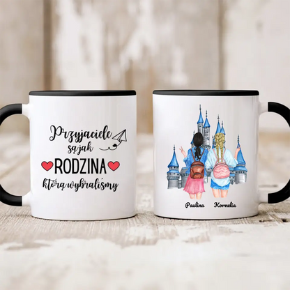 Kubek personalizowany dla przyjaciółek | wakacyjny motyw z podróżniczkami #3