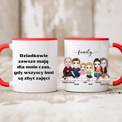 Kubek personalizowany dla dziadków z wnukami FAMILY | rodzinny motyw #1
