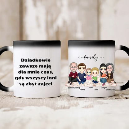 Kubek personalizowany dla dziadków z wnukami FAMILY | rodzinny motyw #1