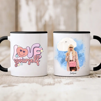 Kubek personalizowany dla kobiety | motyw z jesienną glamour girl #2