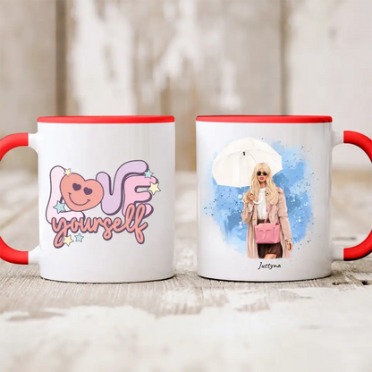 Kubek personalizowany dla kobiety | motyw z jesienną glamour girl #2
