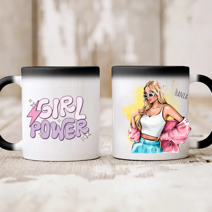 Kubek personalizowany dla kobiety GIRL POWER | motyw barbie-core z glamour girl #4