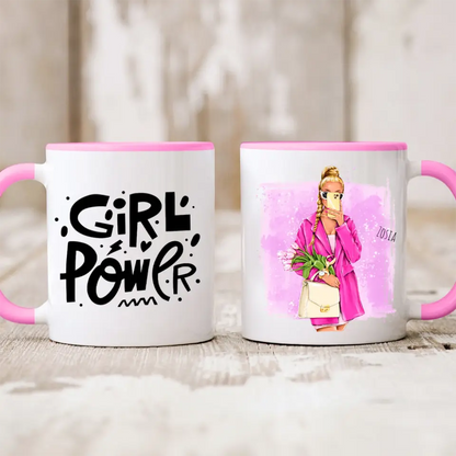 Kubek personalizowany dla kobiety | motyw z wiosenną glamour girl #5