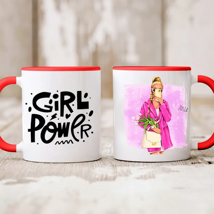 Kubek personalizowany dla kobiety | motyw z wiosenną glamour girl #5