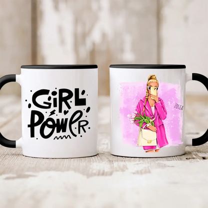 Kubek personalizowany dla kobiety | motyw z wiosenną glamour girl #5