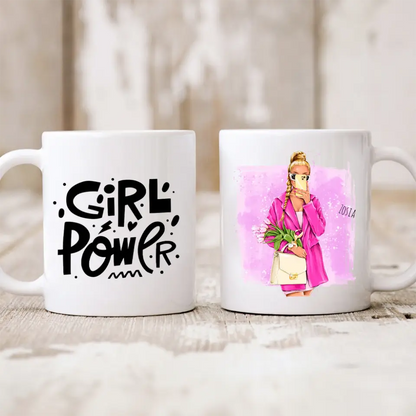 Kubek personalizowany dla kobiety | motyw z wiosenną glamour girl #5