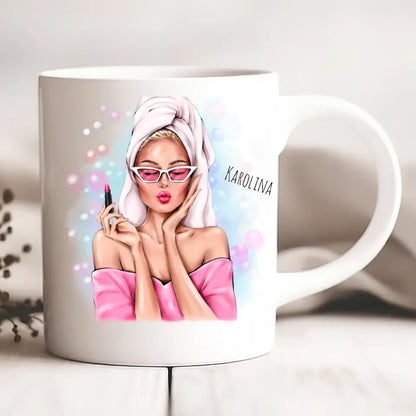 Kubek personalizowany dla kobiety GIRL POWER | motyw spa z glamour girl #6