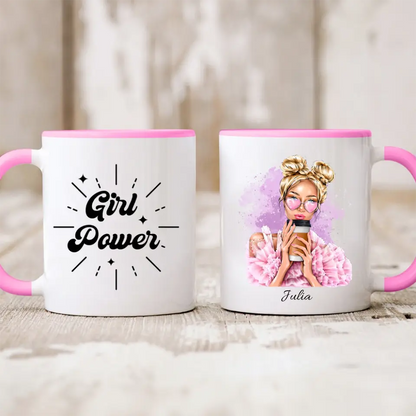 Kubek personalizowany dla kobiety | motyw coffe z glamour girl #7