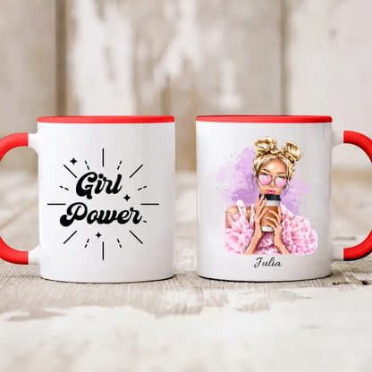 Kubek personalizowany dla kobiety | motyw coffe z glamour girl #7