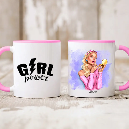 Kubek personalizowany dla kobiety GIRL POWER | motyw make up z glamour girl #8