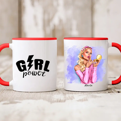 Kubek personalizowany dla kobiety GIRL POWER | motyw make up z glamour girl #8