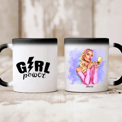 Kubek personalizowany dla kobiety GIRL POWER | motyw make up z glamour girl #8