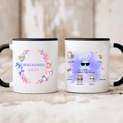 Wielkanocny kubek personalizowany dla taty i dzieci ZAJĄCZKI TATY | motyw z królikami #3
