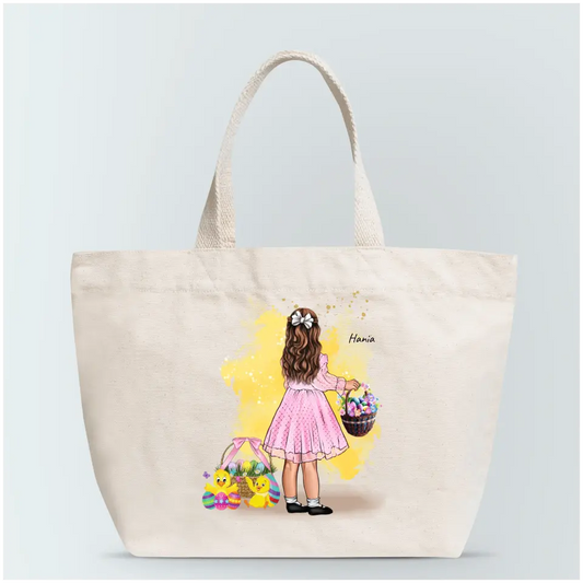 Torba materiałowa personalizowana dla dziewczynki - Wielkanoc #1