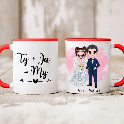 Kubek personalizowany dla par | ślubny motyw dla nowożeńców #P8